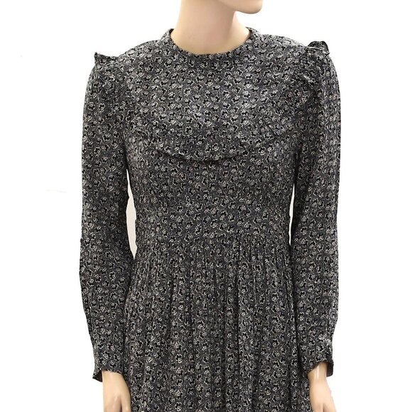 DOEN Hawthorne Maxi Dress Floral Printed Ruffle Long Sleeve Beach S NWT - Picture 4 of 7